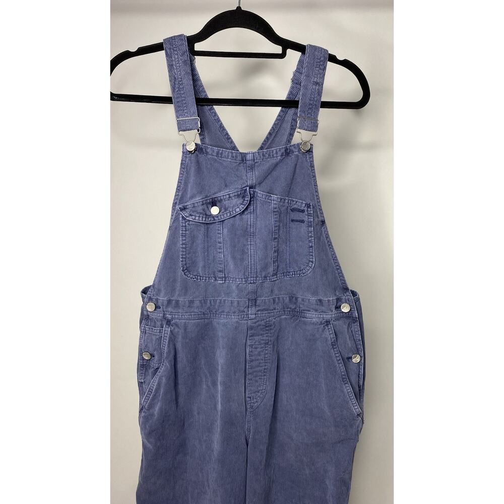 Outerknown Voyage Cord Overalls Women's Large Corduroy Dusty Blue Straight Boho - Picture 3 of 8
